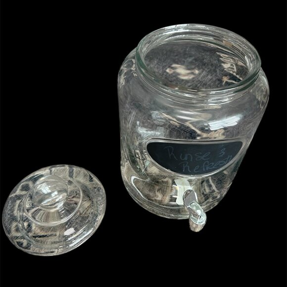 Glass Beverage Dispenser w Lid Gallon EUC - Picture 2 of 2